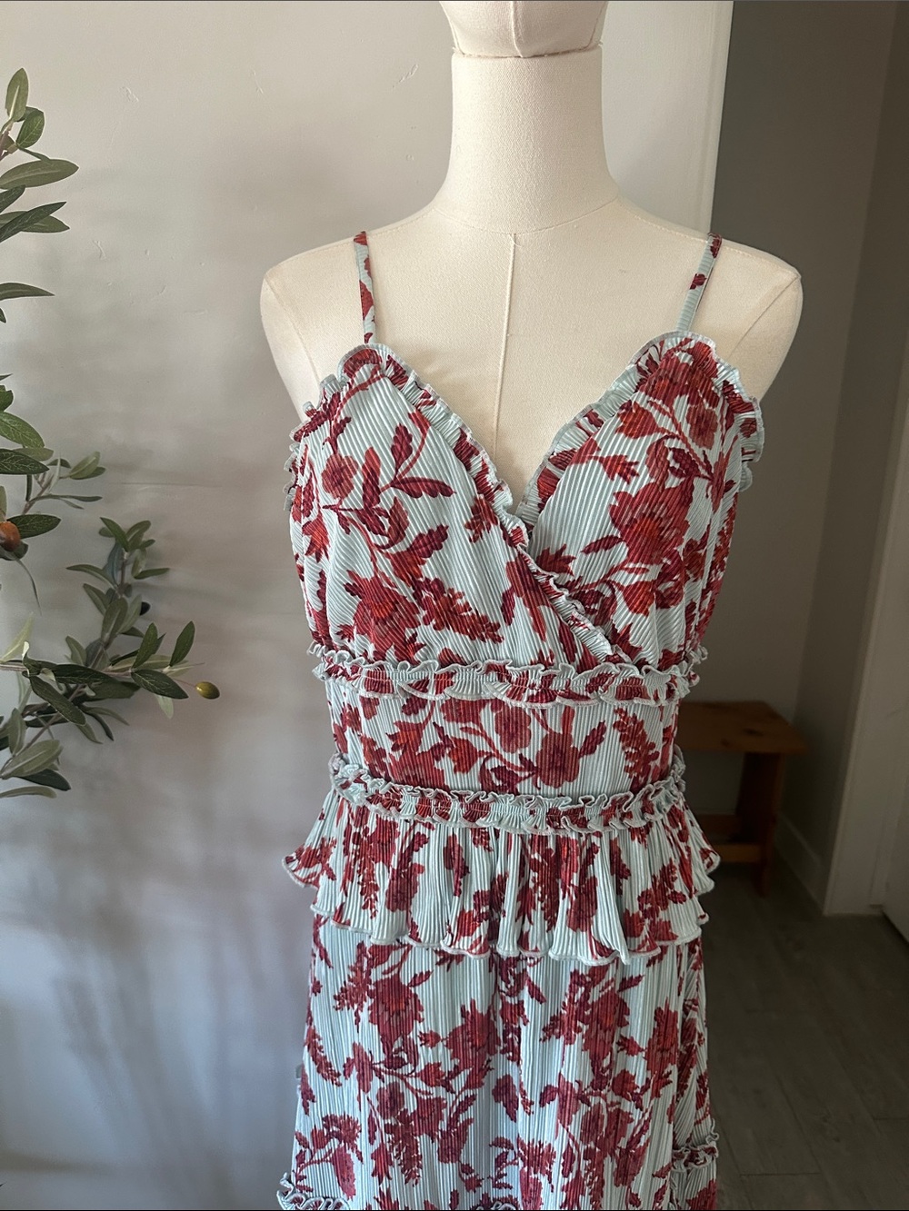 Chelsea28 Ruffle Plissé Maxi Sundress New! - Picture 9 of 13